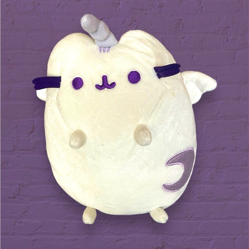 2018 White Pusheen Pusheenicorn Unicorn Cat Plush Stuffed Animal w/ Moon 10"